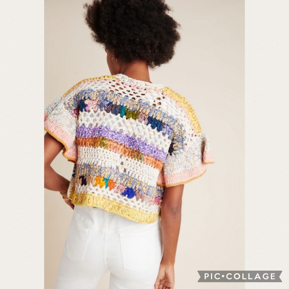 :Price Firm: Anthropologie Mia Hand-Knit Cropped Cardigan - Picture 9 of 9